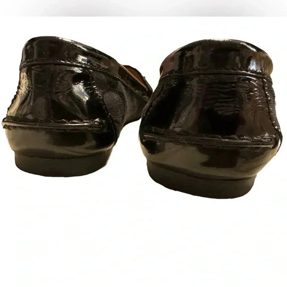 Coach Fortunata driving loafers black leather signature C buckle Size 8 - Picture 7 of 8